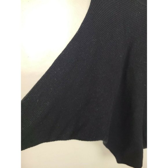 Carmen Marc Valvo Black Dolman Zipper Long Sleeve Pullover Womens Sweater Small - Picture 7 of 9